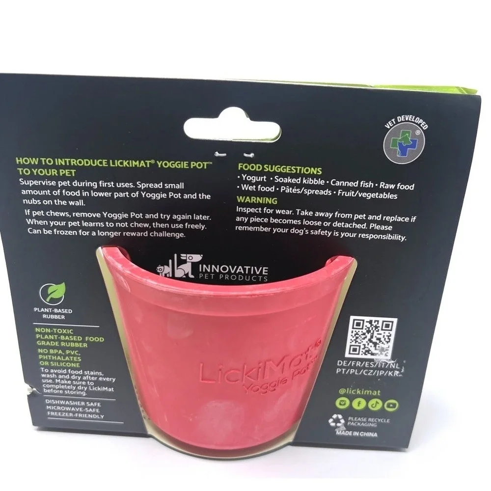 LickiMat Yoggie Pot Boredom Buster Feeder for Dogs Interactive Enrichment Xs-xl